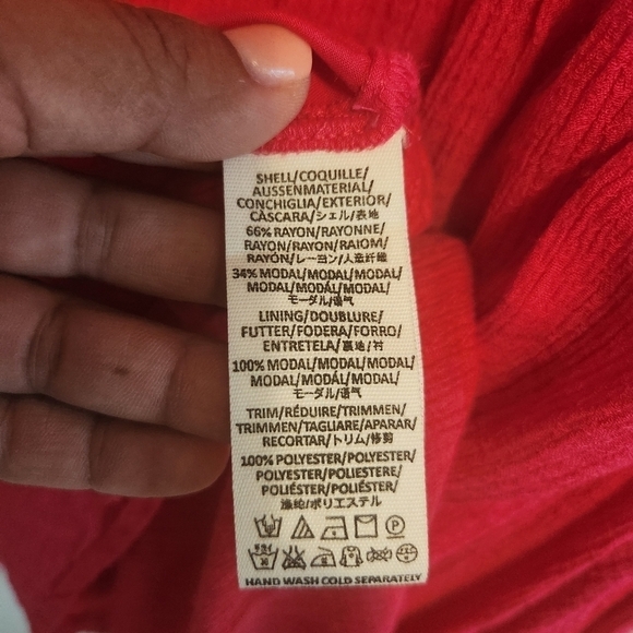 FREE PEOPLE GO LIGHTLY V-NECK 3/4 SLEEVE SWING DRESS HOT PINK SIZE SMALL - Picture 10 of 10